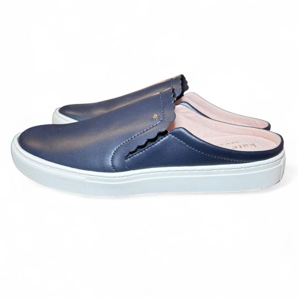 kate spade Navy and Light Pink Slip-On Mules